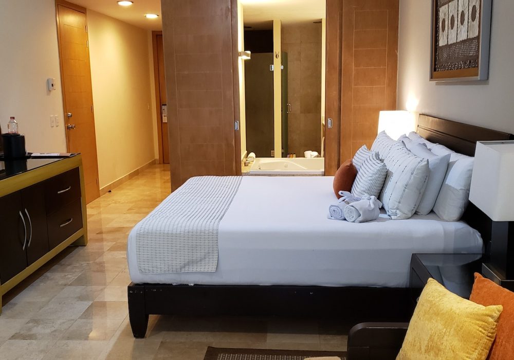 Hotel room offers comfort after traveling, tourism, hospitality business, cozy hotel accommodation